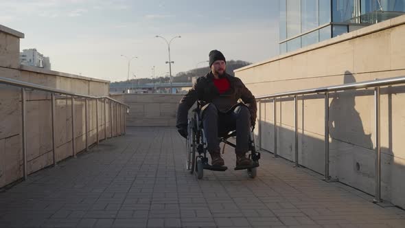 Handicapped Ramp for Wheelchairbound People in Modern City