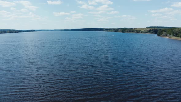 Wide River With Blue Water