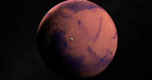 Phobos Orbiting Around Mars