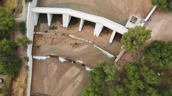 Aerial View of the River Dam in Almaty Kazakhstan