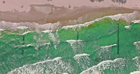 Top down view of beach at Baltic Sea in summer