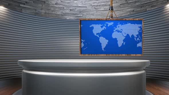 3D Virtual News Studio Background A50012