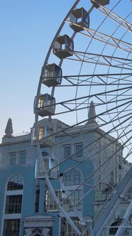 Ferris Wheel in the Morning at Sunrise in Kyiv Ukraine