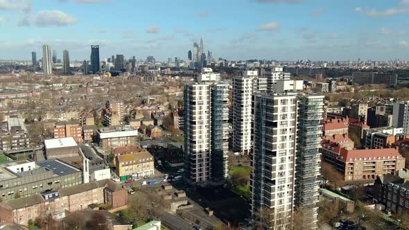 Beautiful aerial shot of Buildings in the city of London