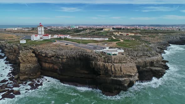 Lighthouse on Cabo Carvoeiro in Portugal