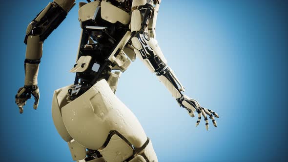 Futuristic Humanoid Female Robot in Concept of Future