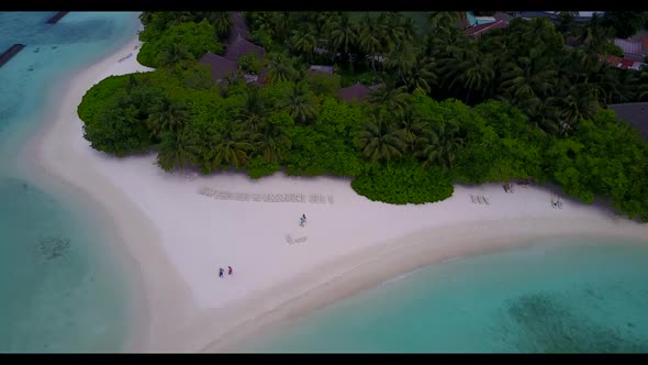 Aerial drone view abstract of paradise bay beach wildlife by blue ocean and clean sandy background o