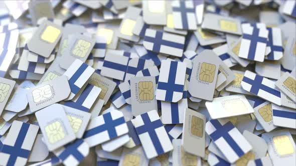 SIM Cards with Flag of Finland