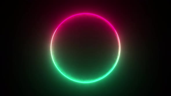 Multicolored neon circle