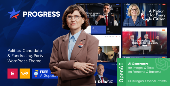 Progress - Politics, Candidate & Fundraising WordPress Theme