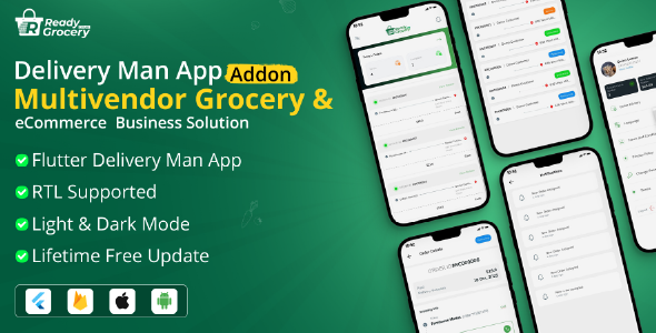 Ready Grocery Delivery Man App | Rider App | Delivery App Addon