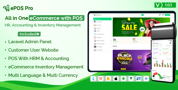 ePOS Pro - POS, HRM & Accounting with eCommerce Solution