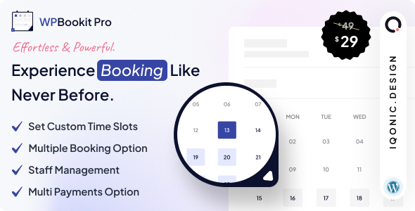 WPBookit Pro - Appointment Booking Plugin for WordPress
