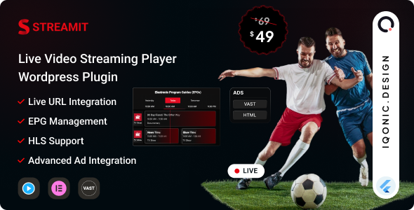 Streamit - Live Video Streaming Player WordPress Plugin