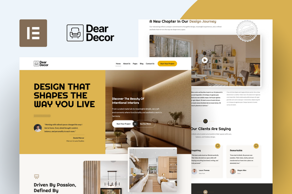 DearDecor - Interior Design Elementor Template Kit