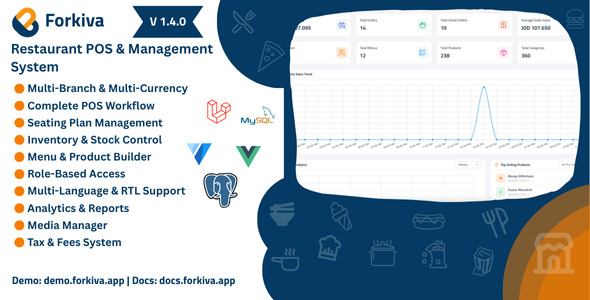 Forkiva – Restaurant POS & Management System (Laravel + Vue.js)