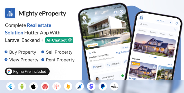 Mighty Property: Complete Real Estate Solution Flutter App With Laravel Backend + ChatGPT(AIChatbot)