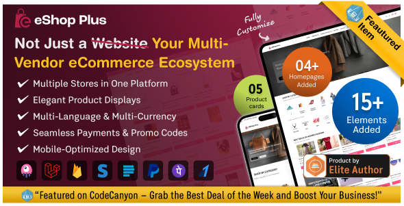 eShop Plus - Multi Vendor eCommerce, Multi Module Website in Laravel