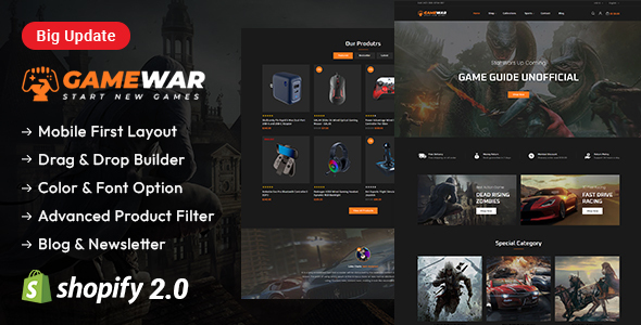 GameWar - Digital Game Store Shopify 2.0 Responsive Theme