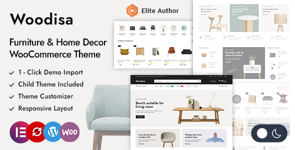 Woodisa - Furniture & Home Decor WordPress WooCommerce Theme