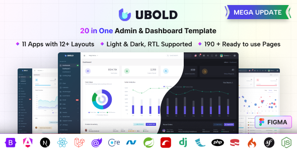 UBold - 20 in One Admin & Dashboard Template