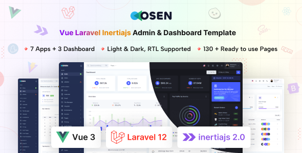 Osen - Vue Js + Laravel Inertia Js Admin Dashboard Template