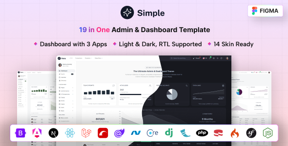 Simple Admin - Multipurpose 19 in One Minimal Admin & Dashboard Template