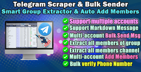 Telegram Scraper & Bulk Sender – Smart Group Extractor & Auto Add Members