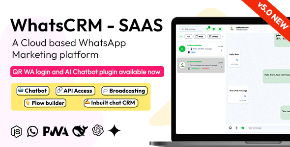 WhatsCRM - Chatbot, Flow Builder, API Access, WhatsApp CRM SAAS System