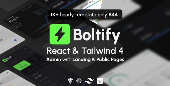 Boltify | React Tailwind Admin & Landing Pages Template (React 19)