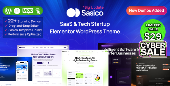 Sasico - SaaS & Tech Startup WordPress Theme
