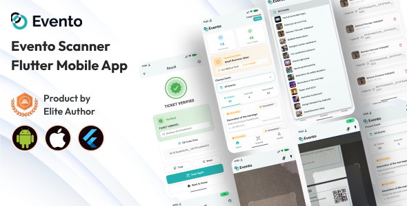 Evento - Ticket Scanner Mobile App - Multivendor Event Ticket Selling (Flutter)