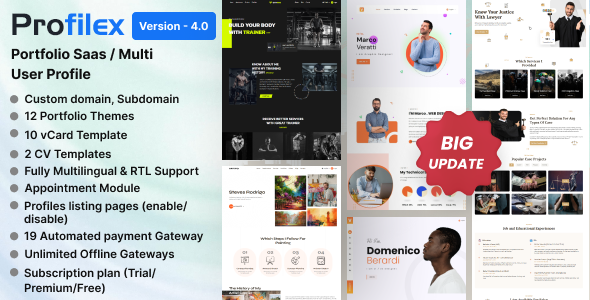 Profilex - Multitenant Portfolio Website Builder with Appointment Module (SAAS)