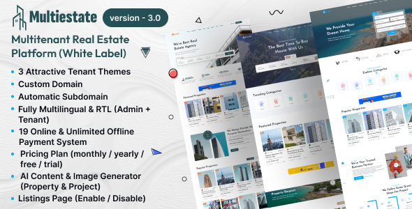 MultiEstate - Multitenant Real Estate Platform (AI Powered)