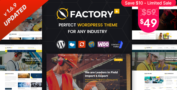 Factory Plus - Industry and Construction WordPress Theme