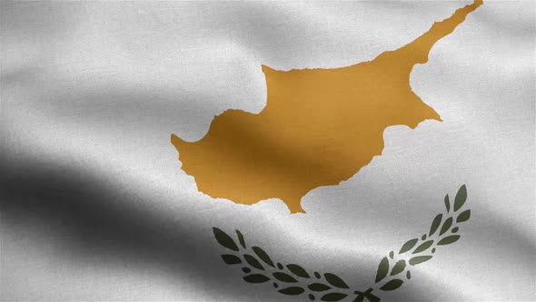 Cyprus Flag Seamless Closeup Waving Animation