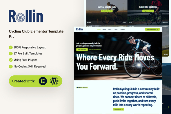 Rollin - Cycling Club Elementor Template Kit