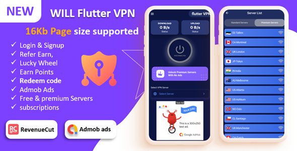 WILL Flutter VPN App - VPN App | Secure VPN & Fast VPN | Refer & Earn | Reward Lucky Wheel