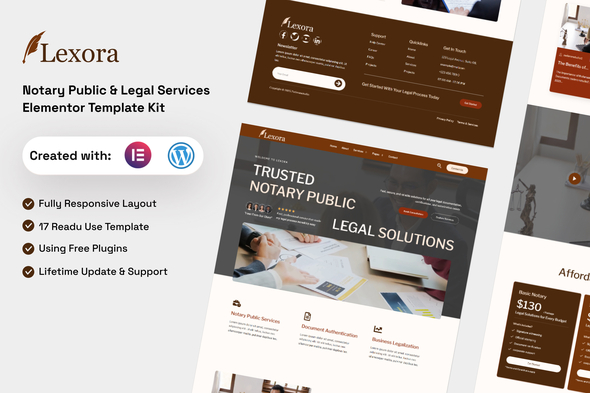 Lexora - Notary Public & Legal Services Elementor Template Kit