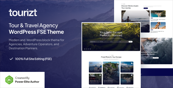 Tourizt – Tour & Travel Agency Gutenverse FSE WordPress Theme