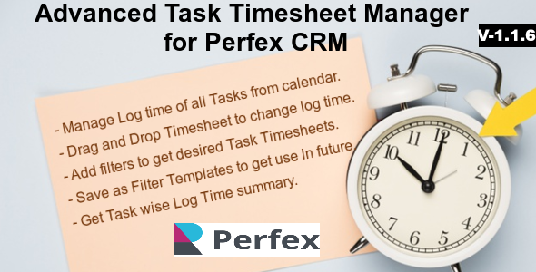 Advanced Task Timesheet Manager Module for Perfex CRM