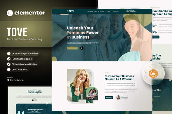 Tove - Feminine Business Coaching Elementor Template Kit