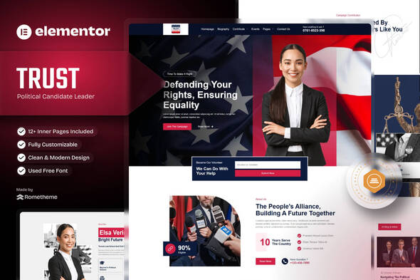 Trust - Political Candidate Leader Elementor Template Kit