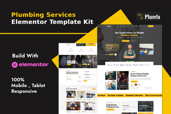 Plumfa - Plumbing and Plumber Services Elementor Template Kit