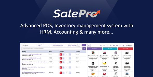 SalePro POS, Inventory Management System, HRM & Accounting