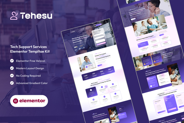 Tehesu - Tech Support Services Elementor Template Kit