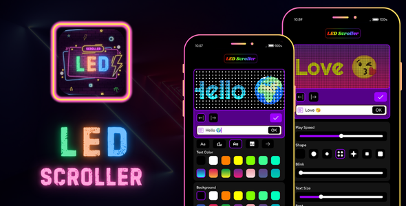 MJ LED Banner Scroller Marquee Text AdMob Facebook Ads Android