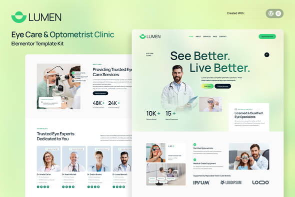 Lumen - Eye Care & Optometrist Clinic Elementor Template Kit