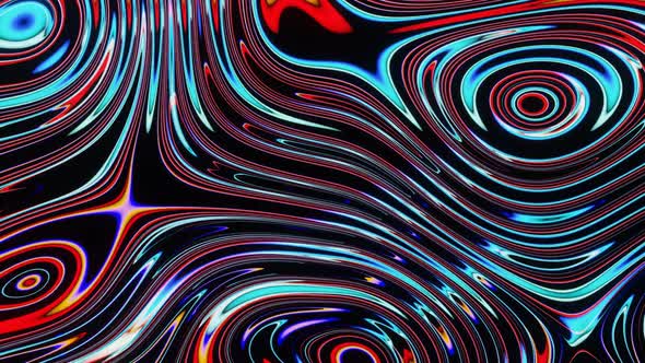 Abstract Pulsating Background of Bright Neon Rings 02