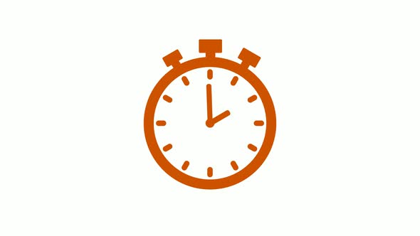Brown Color Stop Watch Clock Animated Brown